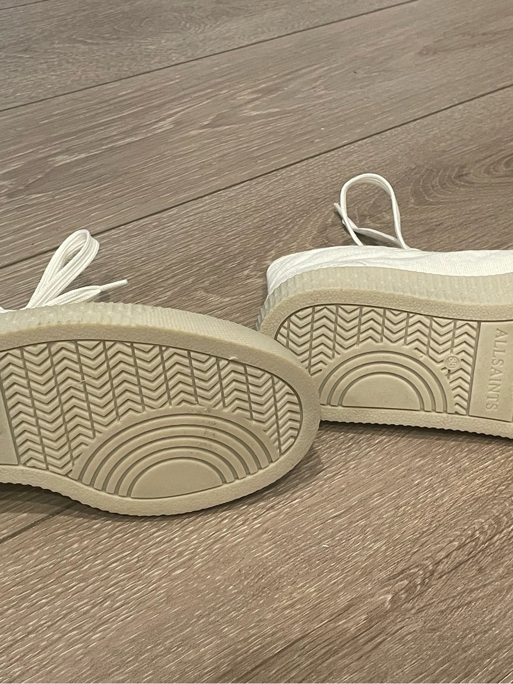 AllSaints Off-White Canvas High-Top Sneakers - Picture 3 of 5